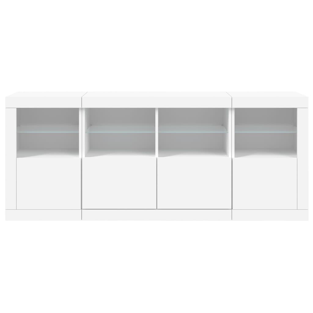 Komoda s LED svjetlima bijela 163 x 37 x 67 cm
