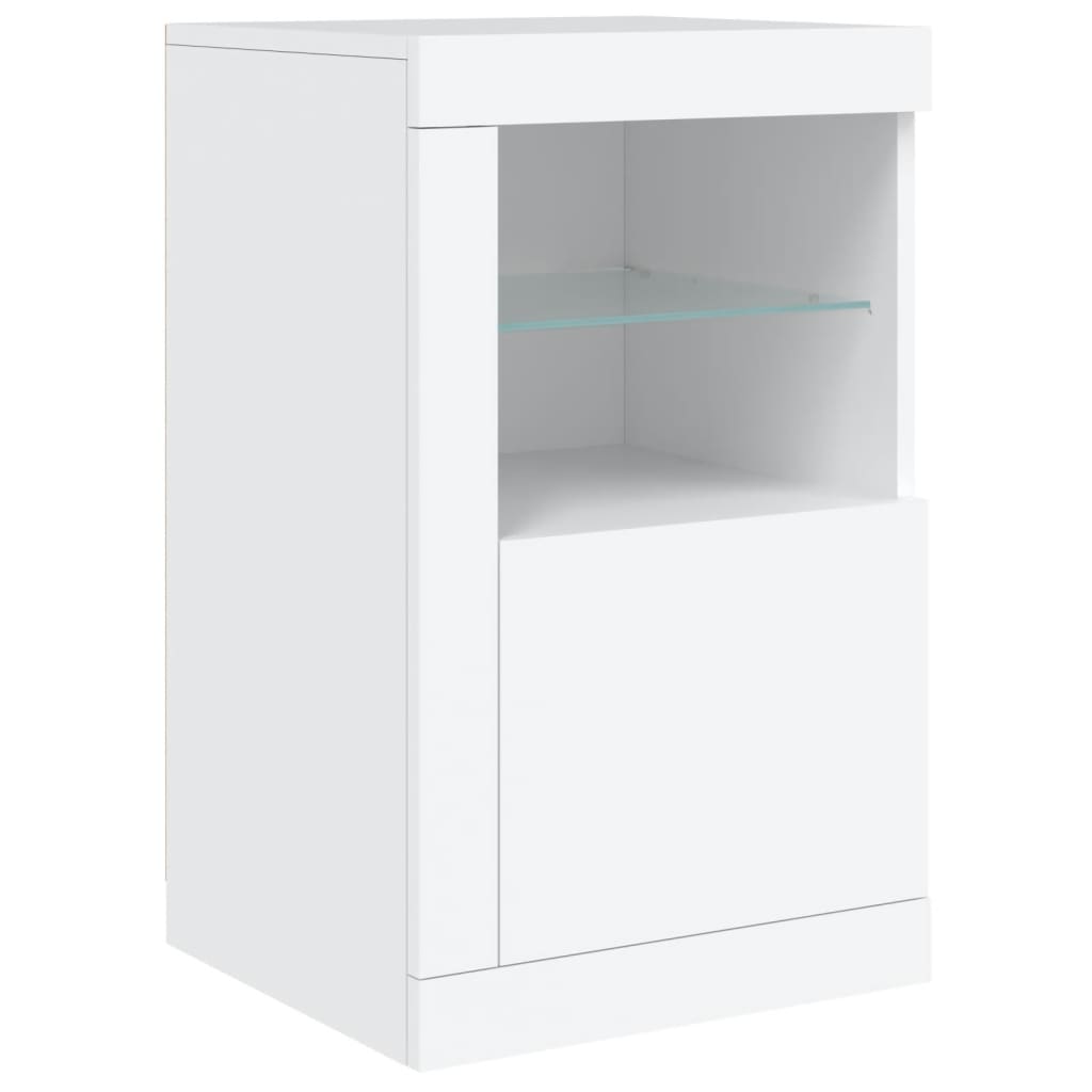Komoda s LED svjetlima bijela 163 x 37 x 67 cm