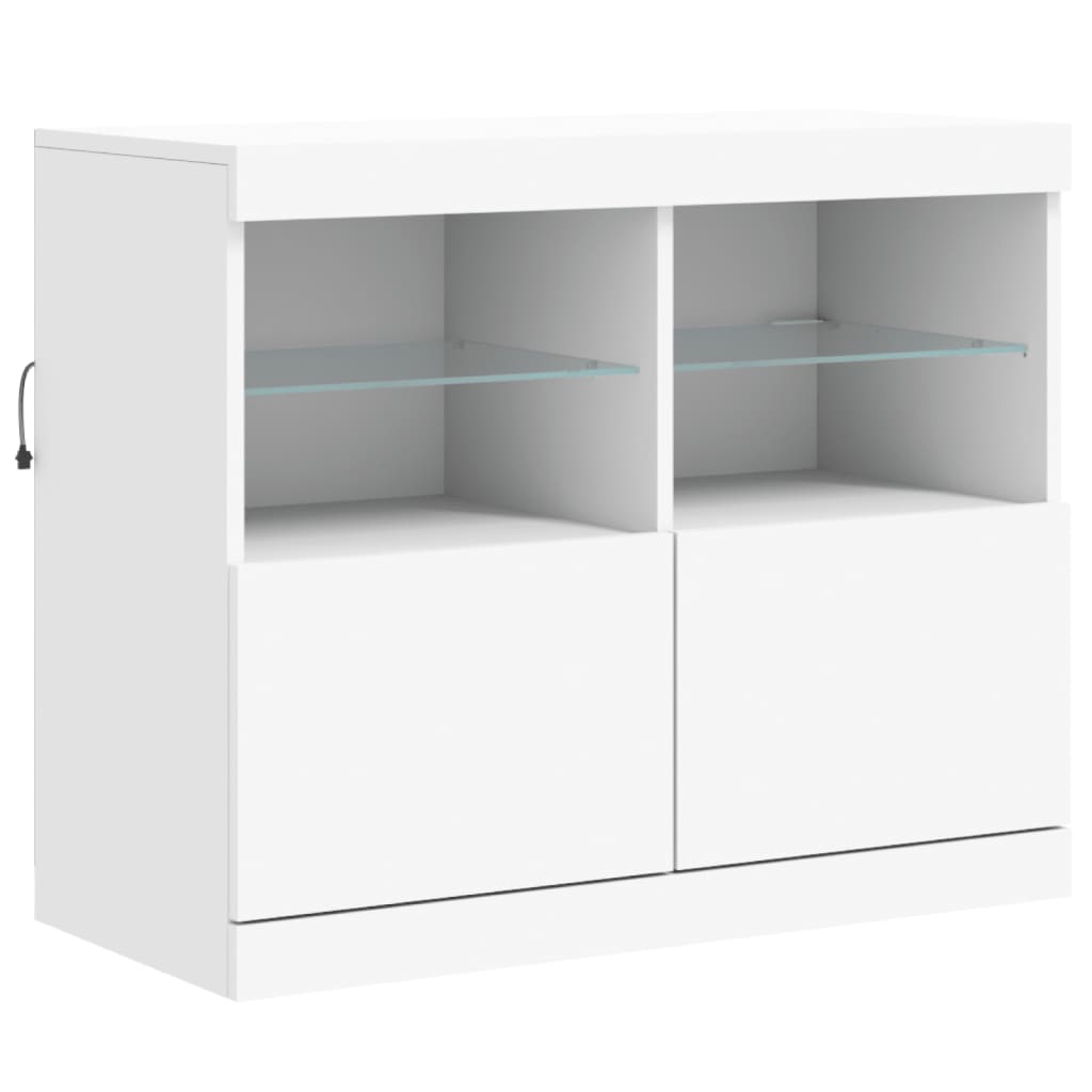 Komoda s LED svjetlima bijela 163 x 37 x 67 cm