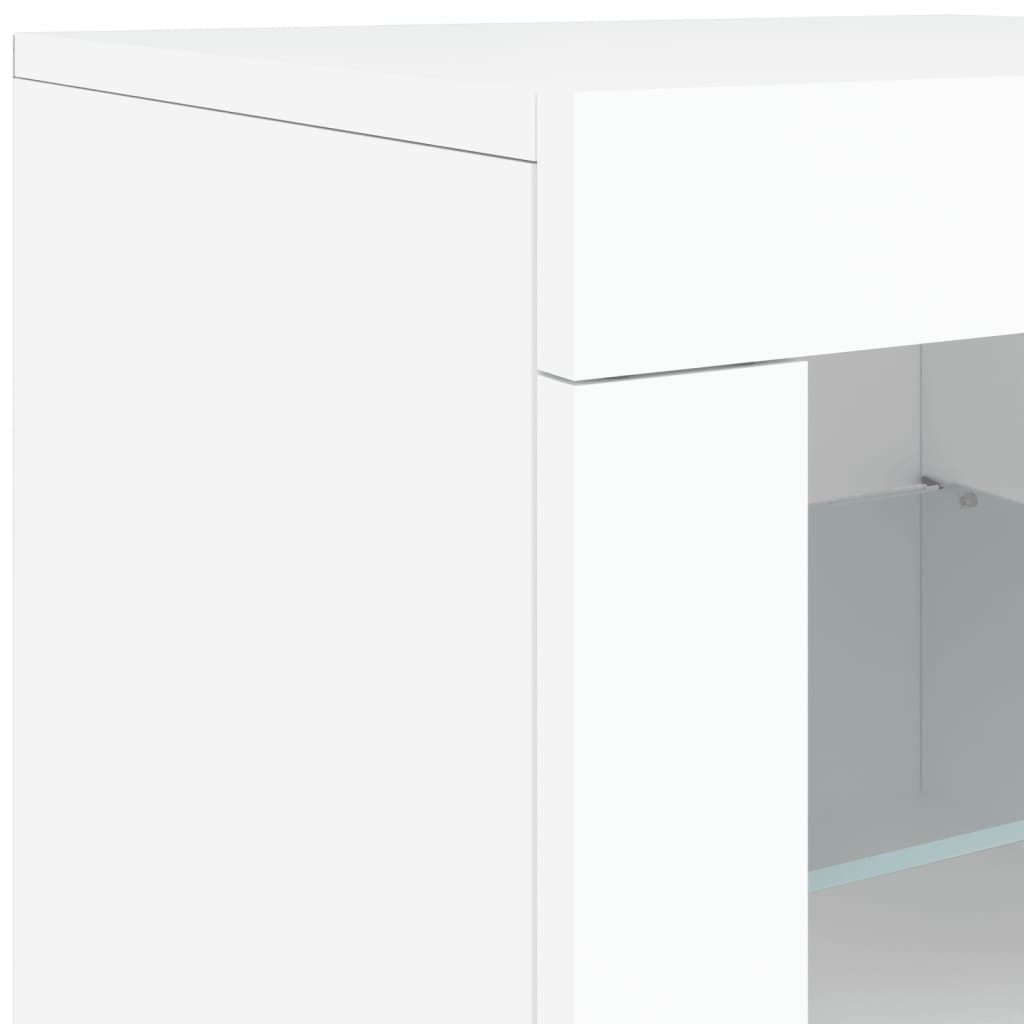 Komoda s LED svjetlima bijela 163 x 37 x 67 cm