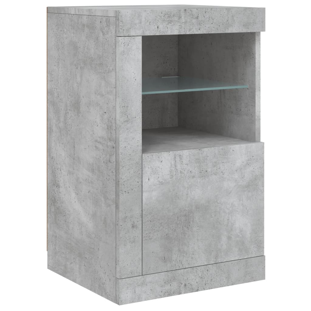 Komoda s LED svjetlima siva boja betona 163x37x67 cm