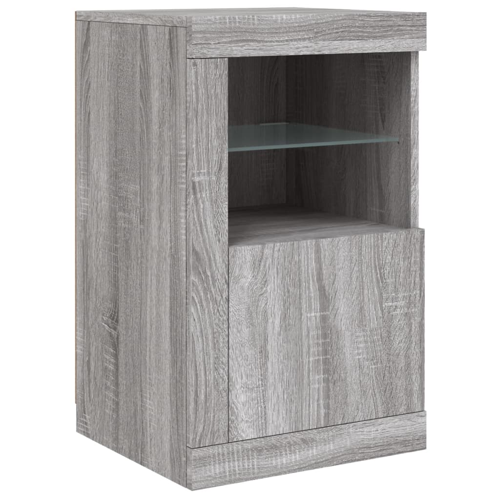 Komoda s LED svjetlima boja sivog hrasta 163x37x67 cm