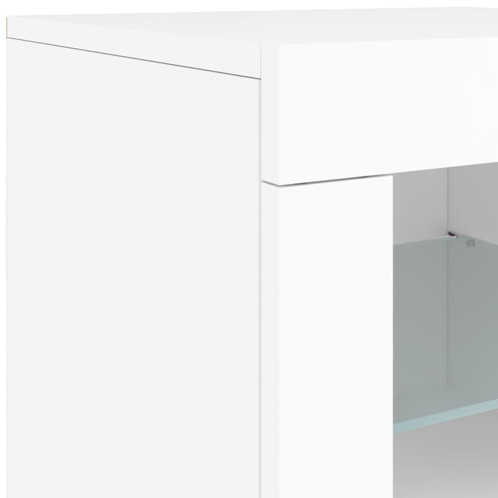 Komoda s LED svjetlima bijela 123 x 37 x 67 cm