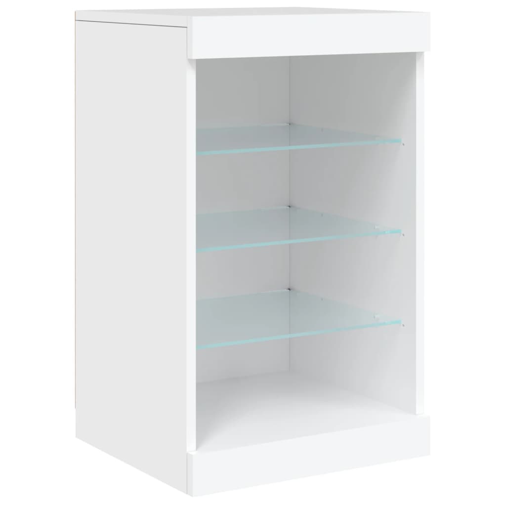 Komoda s LED svjetlima bijela 123 x 37 x 67 cm
