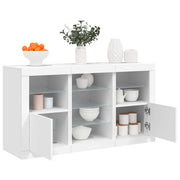 Komoda s LED svjetlima bijela 123 x 37 x 67 cm