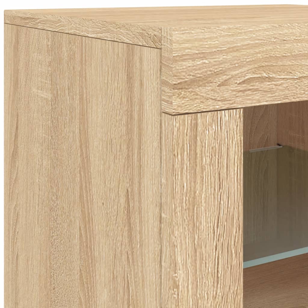 Komoda s LED svjetlima boja hrasta sonome 123x37x67 cm