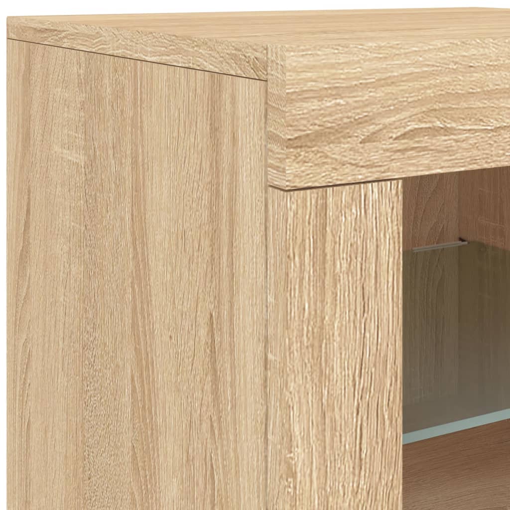Komoda s LED svjetlima boja hrasta sonome 142,5x37x67 cm
