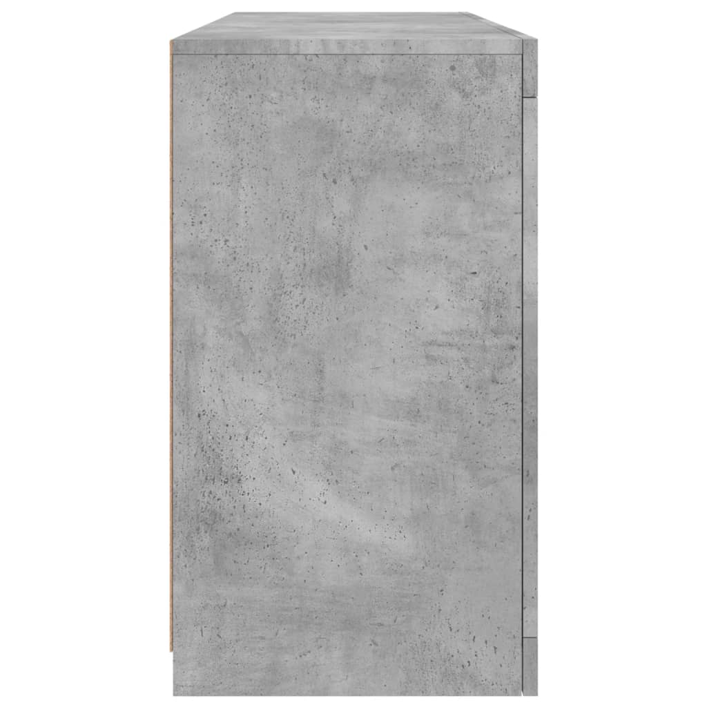 Komoda s LED svjetlima siva boja betona 142,5x37x67 cm
