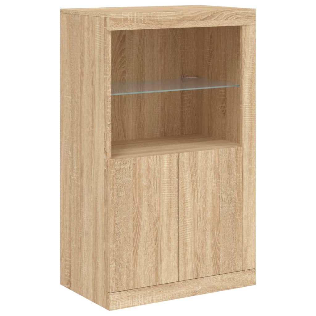 Komoda s LED svjetlima boja hrasta sonome 162 x 37 x 100 cm