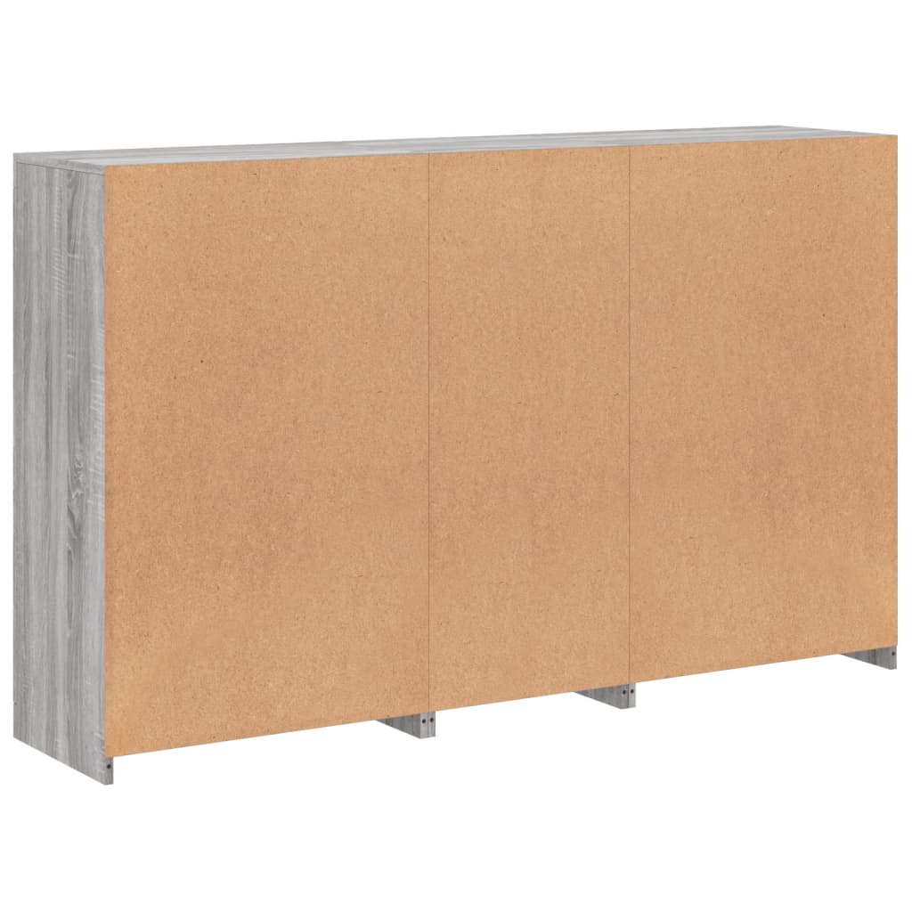 Komoda s LED svjetlima boja sivog hrasta 162x37x100 cm