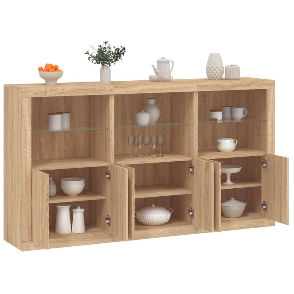 Komoda s LED svjetlima boja hrasta sonome 181,5x37x100 cm