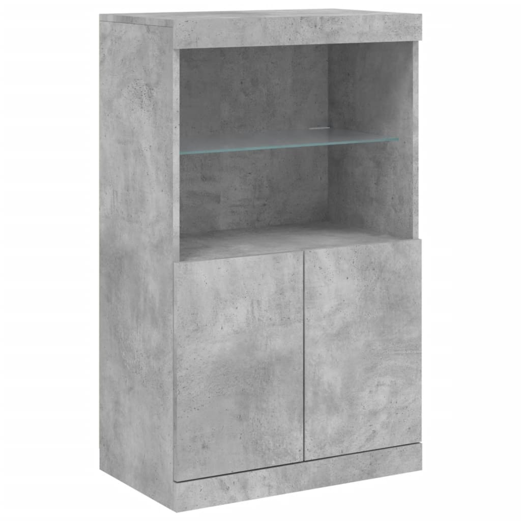 Komoda s LED svjetlima siva boja betona 181,5x37x100 cm