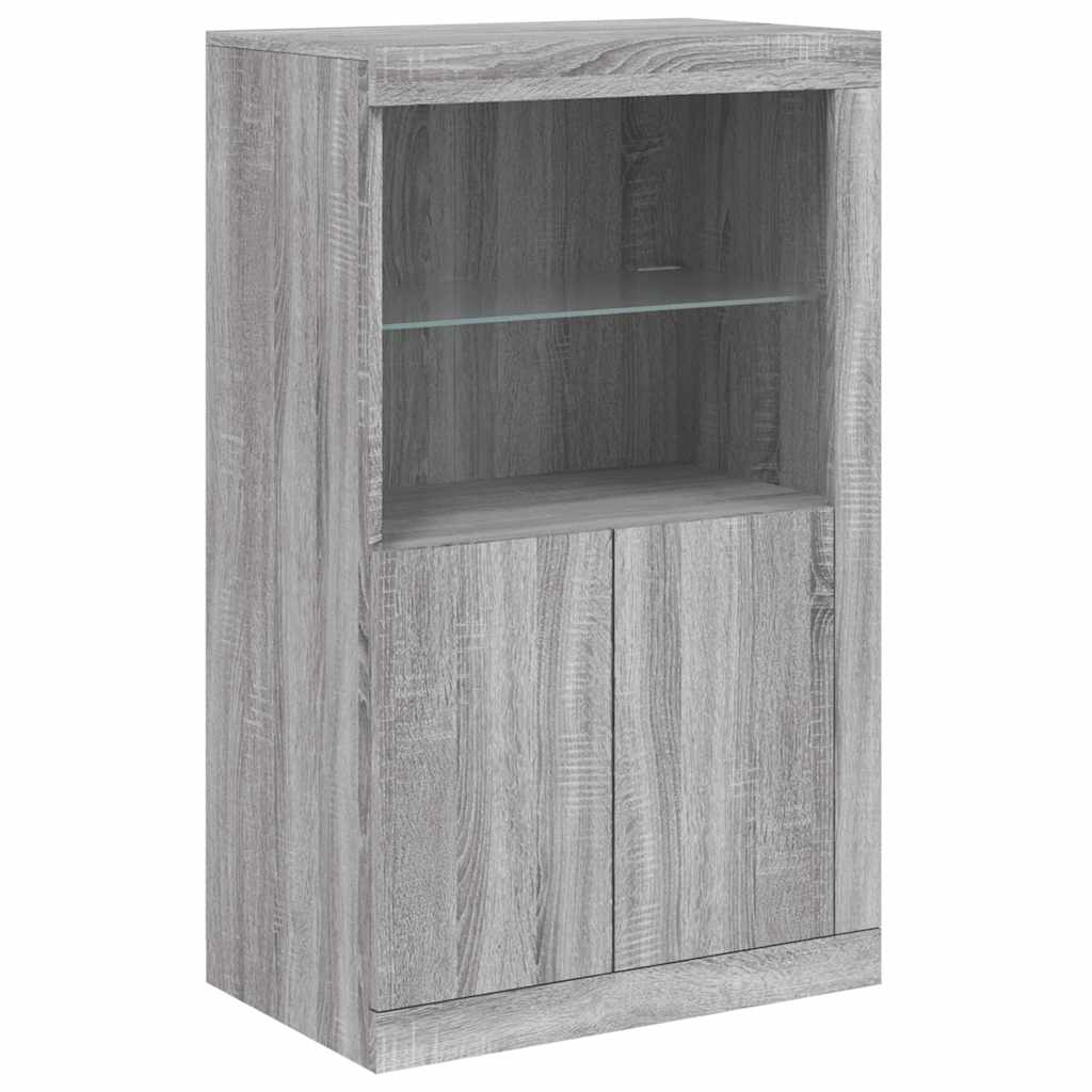 Komoda s LED svjetlima boja sivog hrasta 181,5x37x100 cm