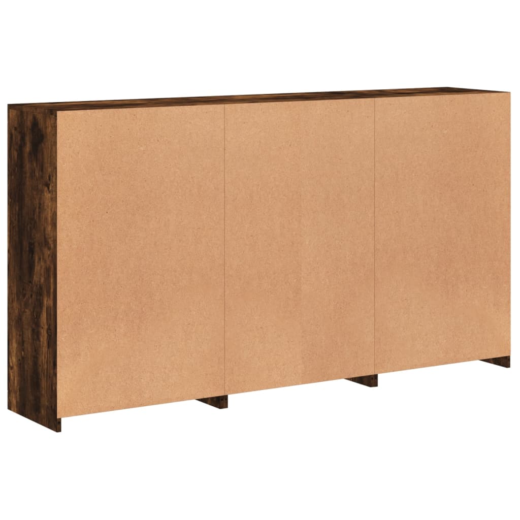 Komoda s LED svjetlima boja dimljenog hrasta 181,5x37x100 cm