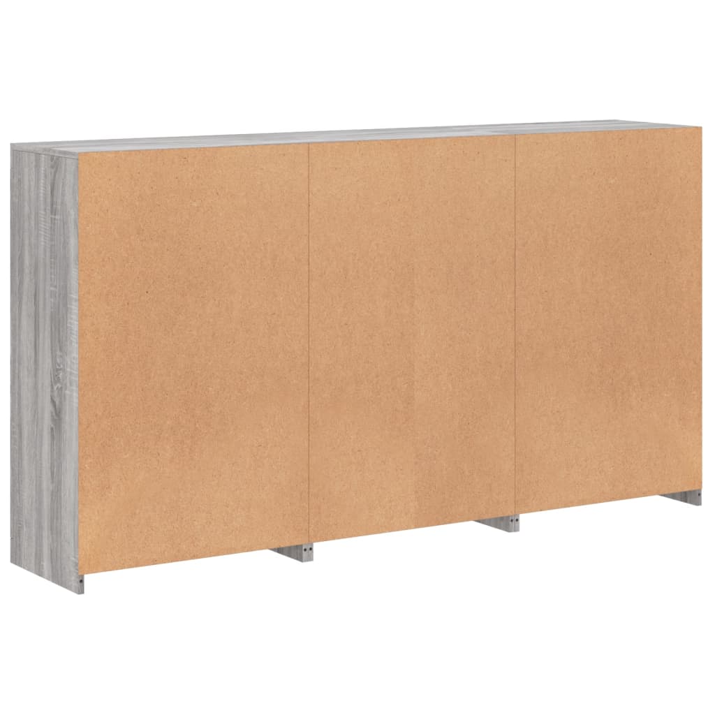Komoda s LED svjetlima boja sivog hrasta 181,5x37x100 cm