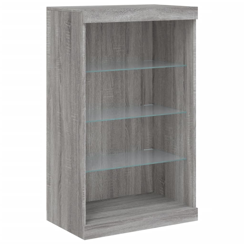 Komoda s LED svjetlima boja sivog hrasta 181,5x37x100 cm