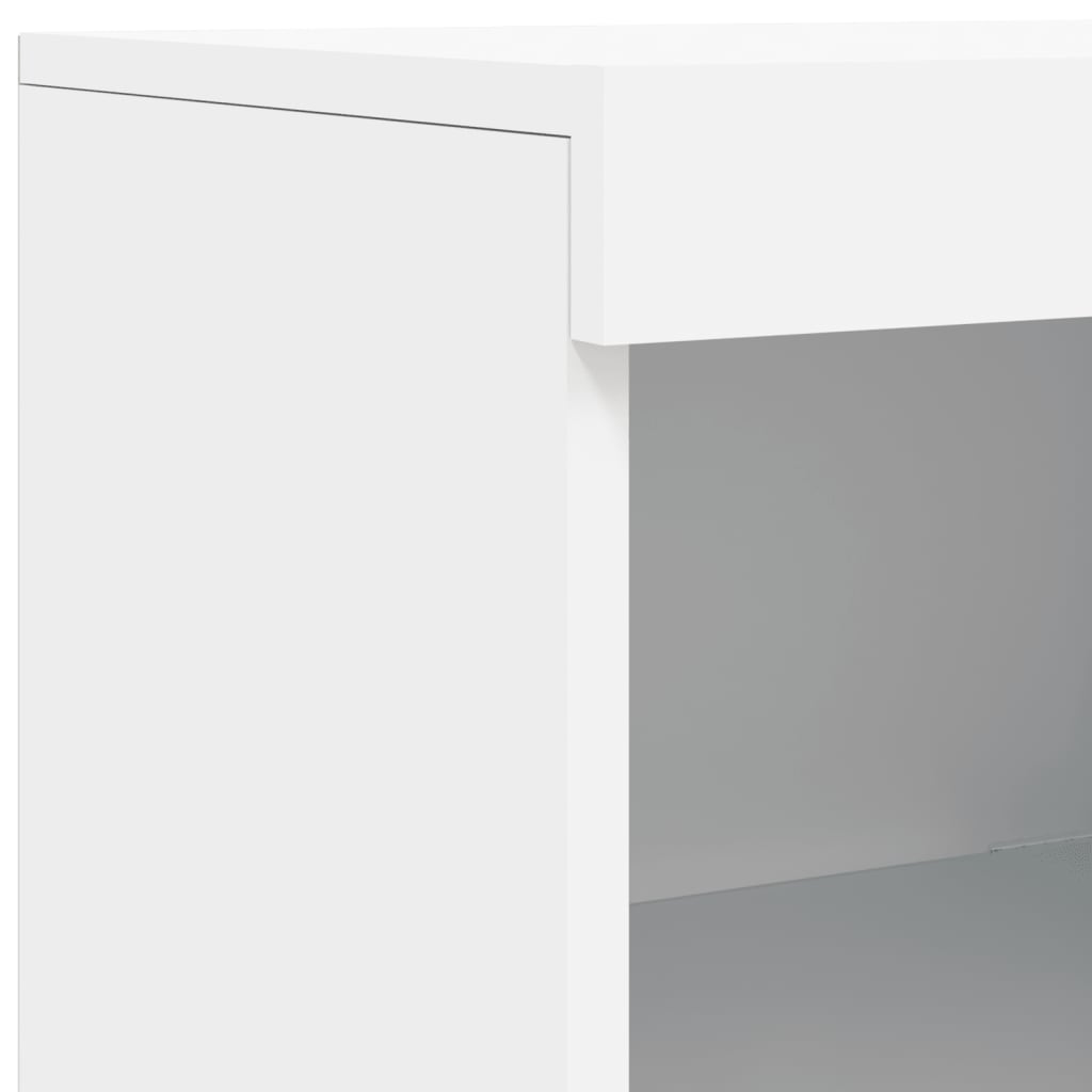 Komoda s LED svjetlima bijela 202x37x100 cm