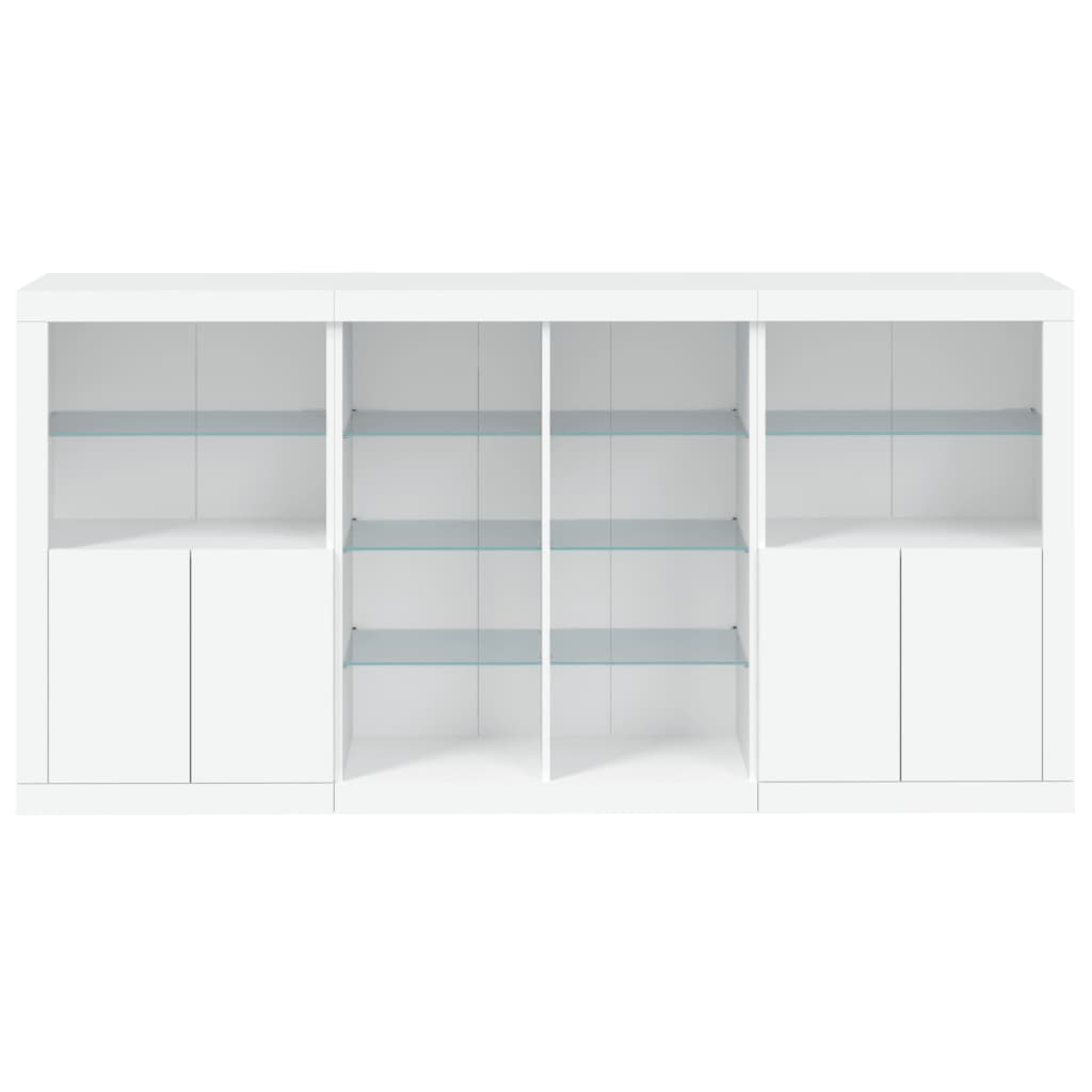 Komoda s LED svjetlima bijela 202x37x100 cm