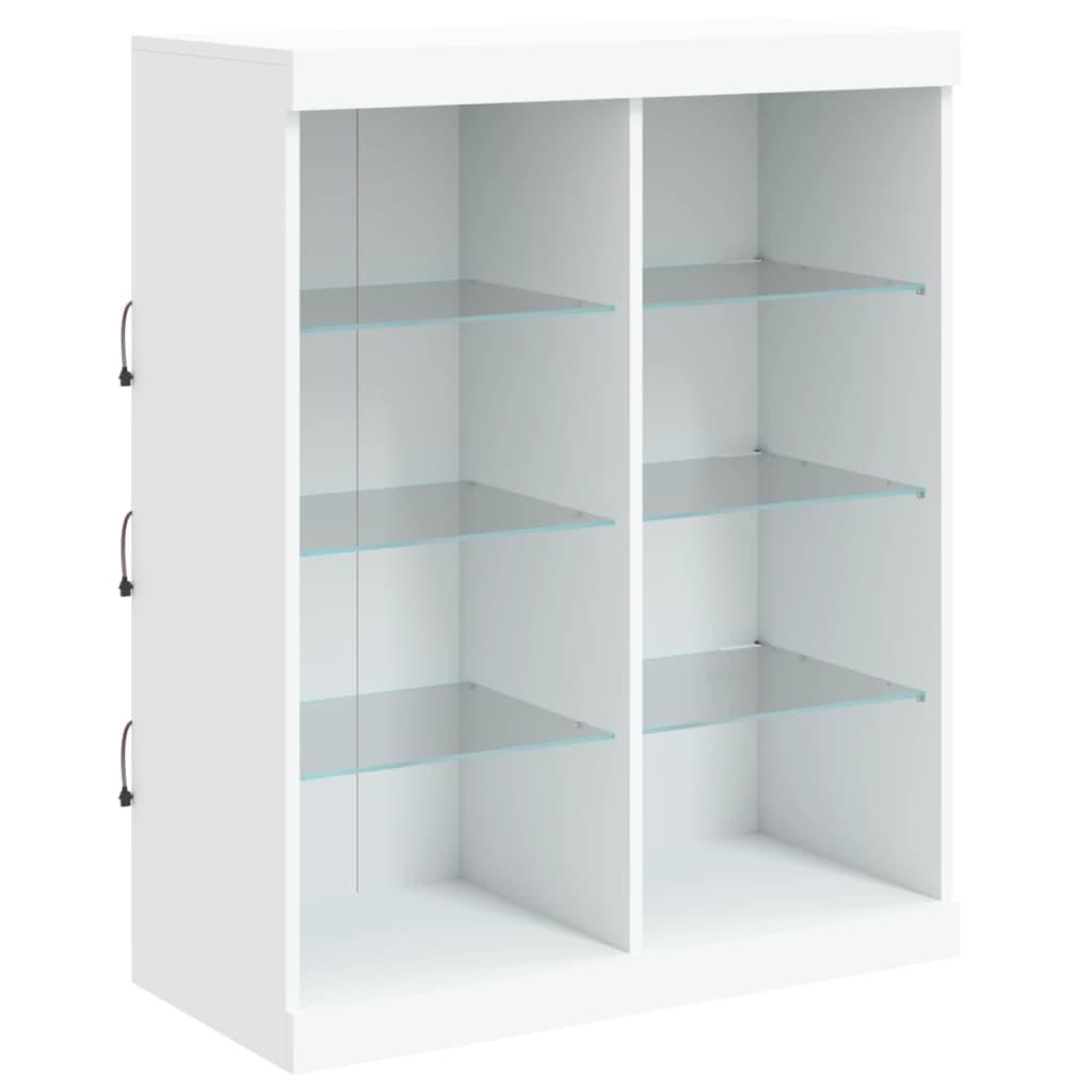 Komoda s LED svjetlima bijela 202x37x100 cm