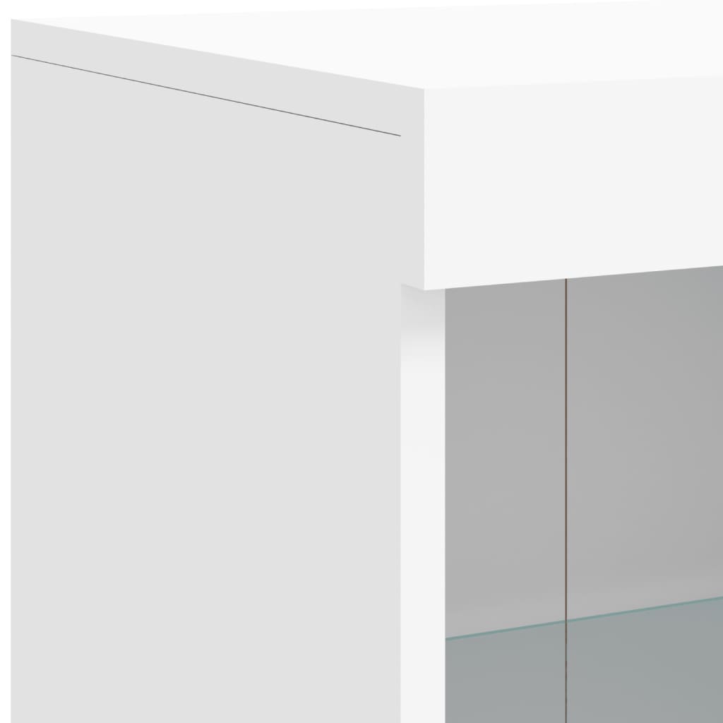 Komoda s LED svjetlima bijela 202x37x100 cm
