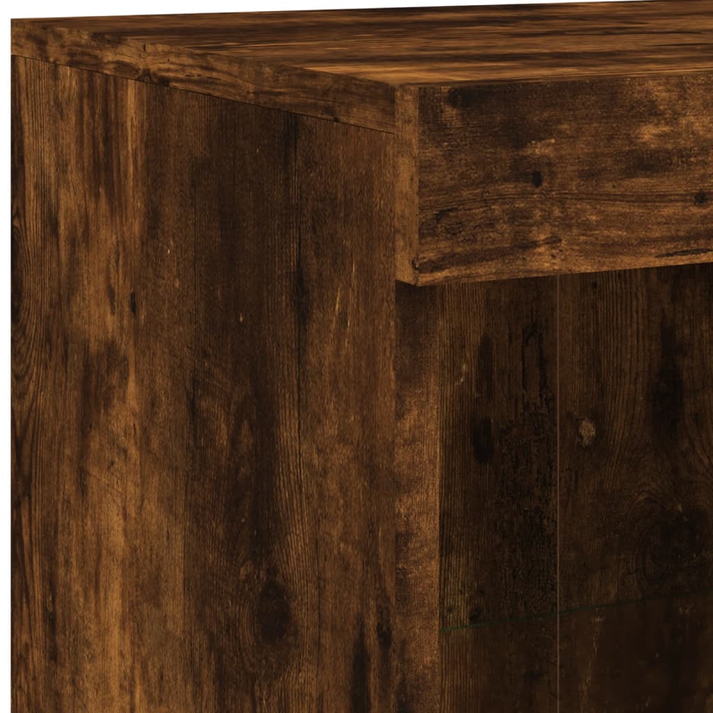 Komoda s LED svjetlima boja dimljenog hrasta 202x37x100 cm