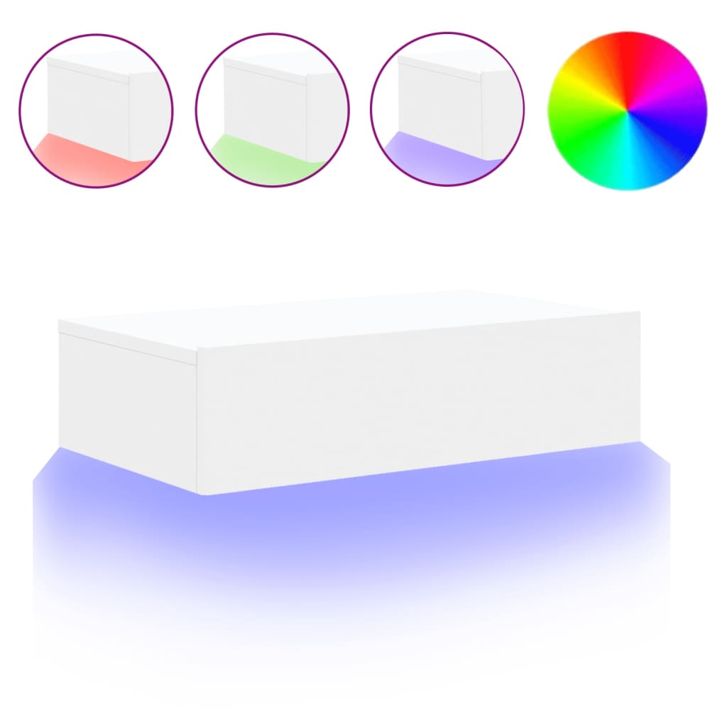 TV ormarić s LED svjetlima bijeli 60 x 35 x 15,5 cm