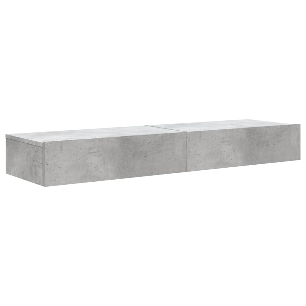 TV ormarići s LED svjetlima 2 kom Siva betona 60x35x15,5 cm