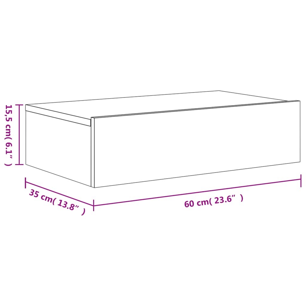 TV ormarić s LED svjetlima boja dimljenog hrasta 60x35x15,5 cm