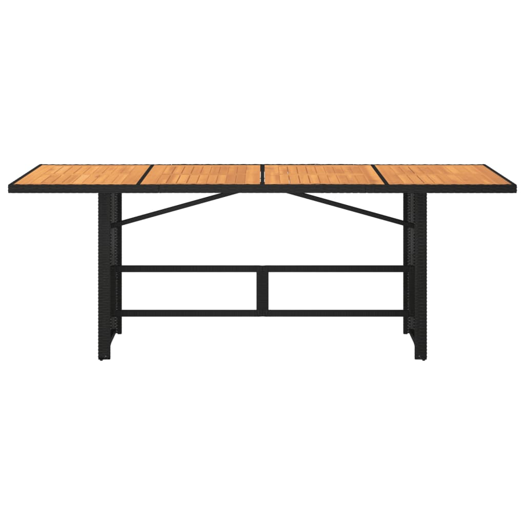 Vrtni stol s pločom od drva bagrema crni 190x80x74 cm poliratan