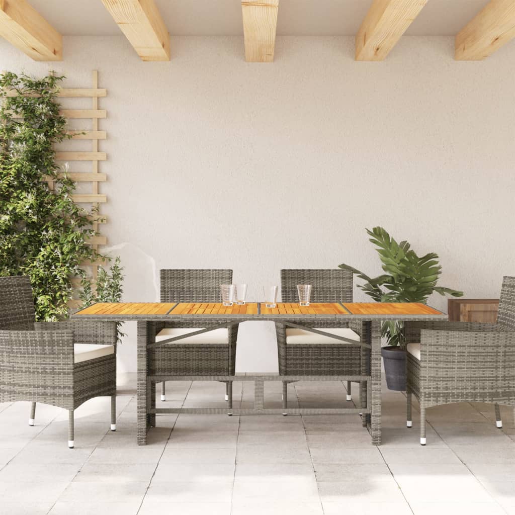 Vrtni stol s pločom od drva bagrema sivi 190x80x74 cm poliratan