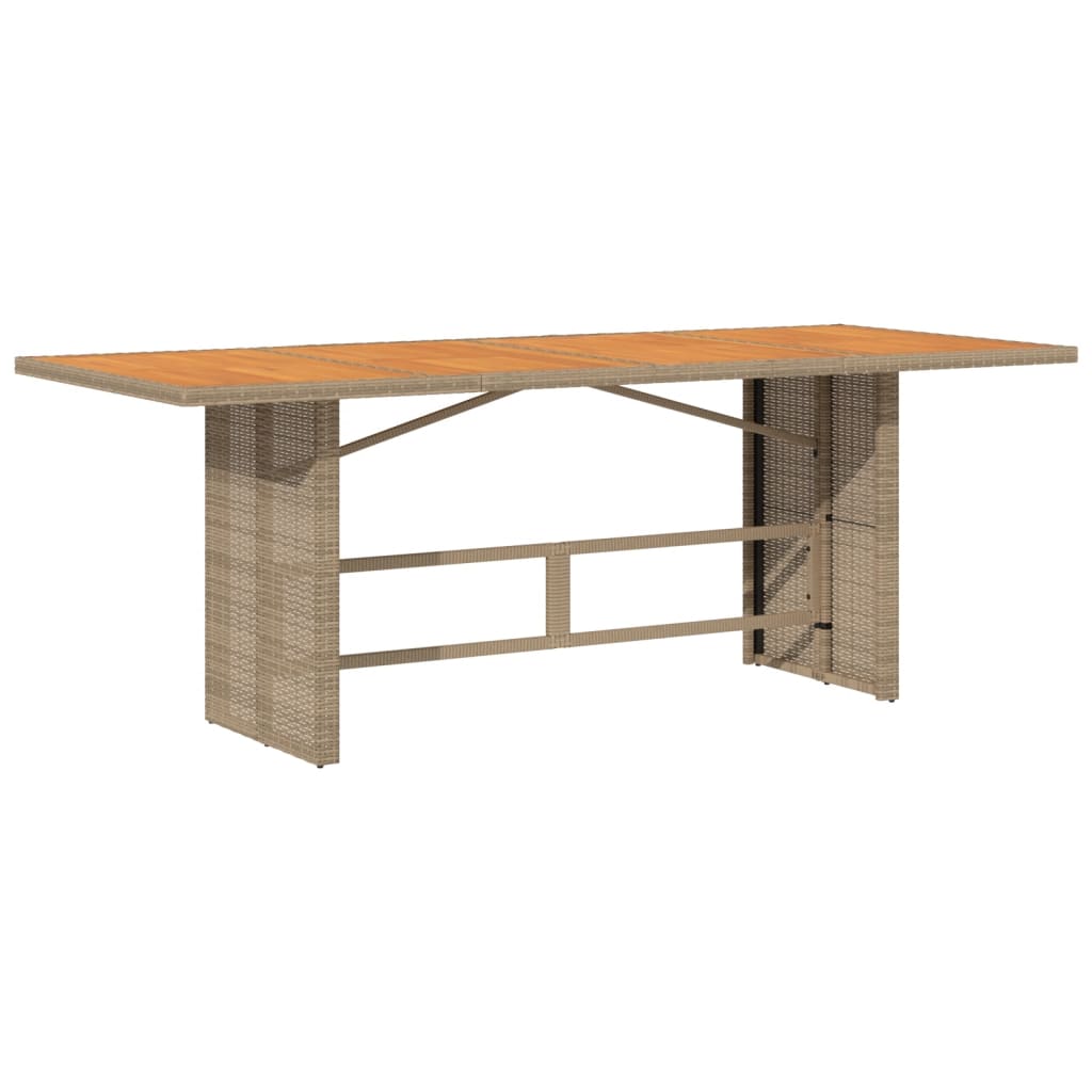 Vrtni stol s pločom od drva bagrema bež 190x80x74 cm poliratan