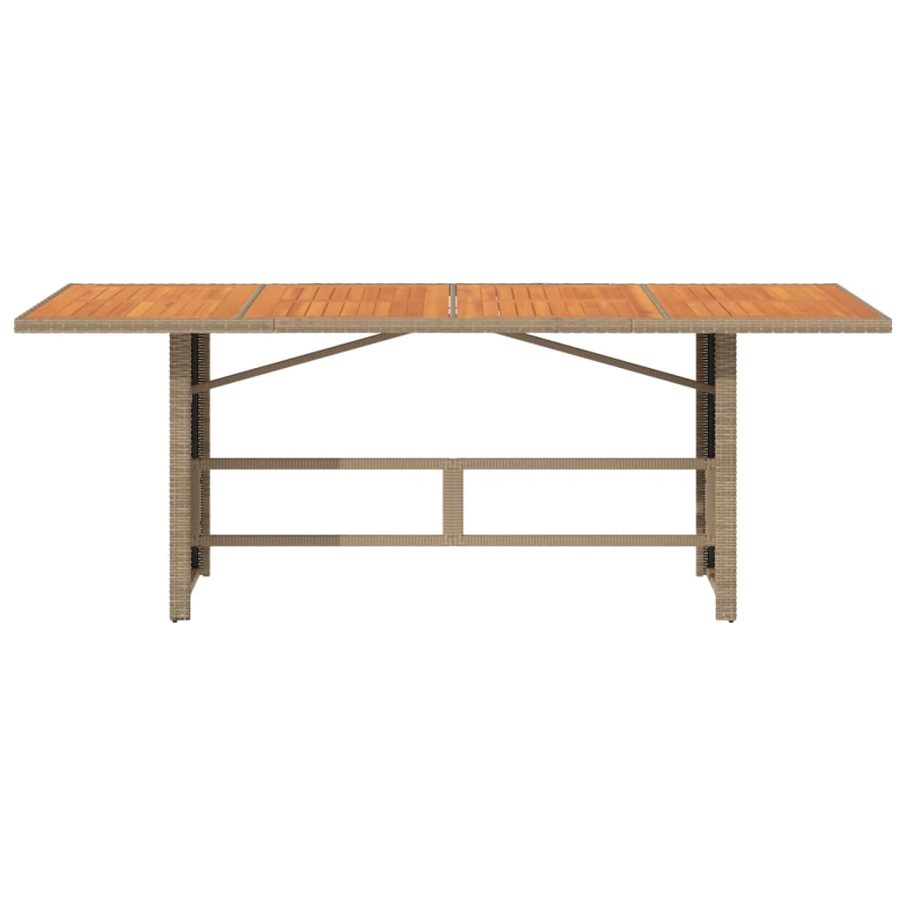 Vrtni stol s pločom od drva bagrema bež 190x80x74 cm poliratan
