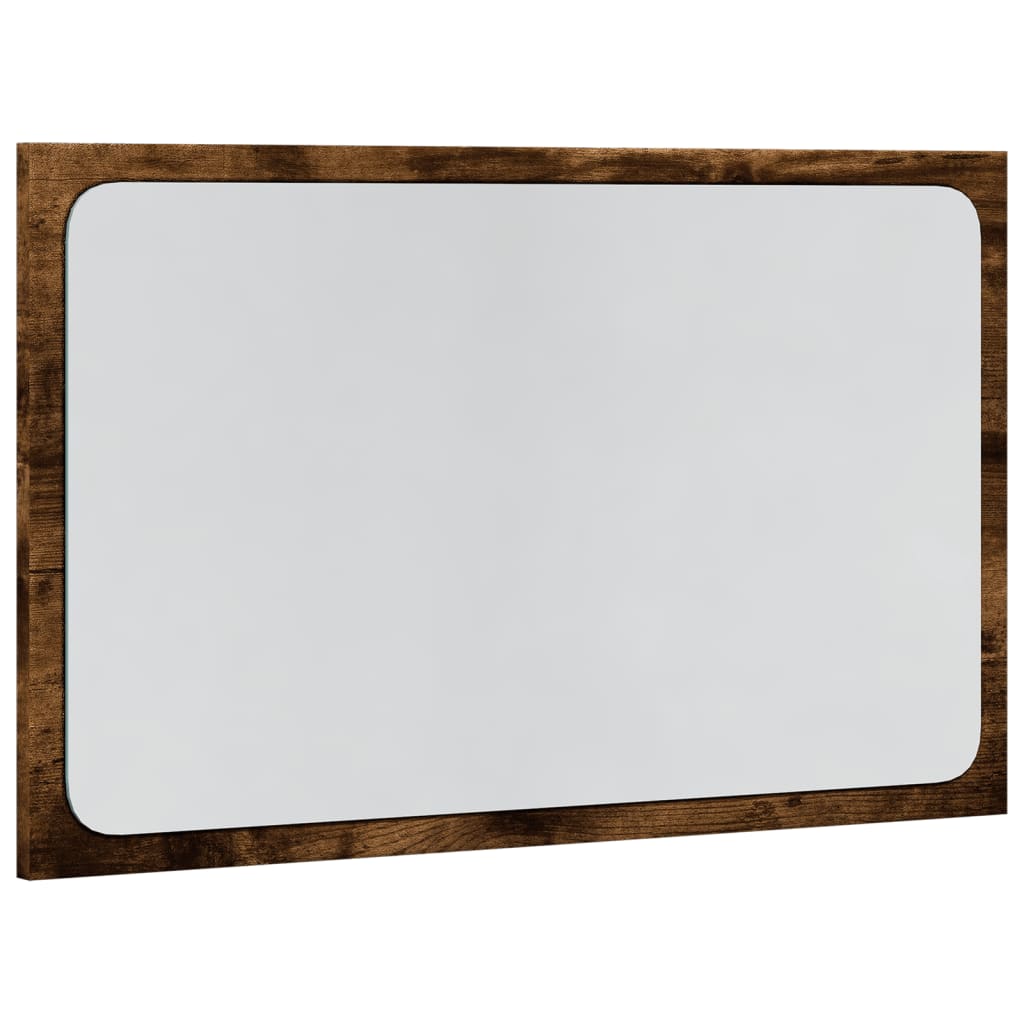 LED kupaonsko ogledalo boja dimljenog hrasta 60x8,5x38cm drveno