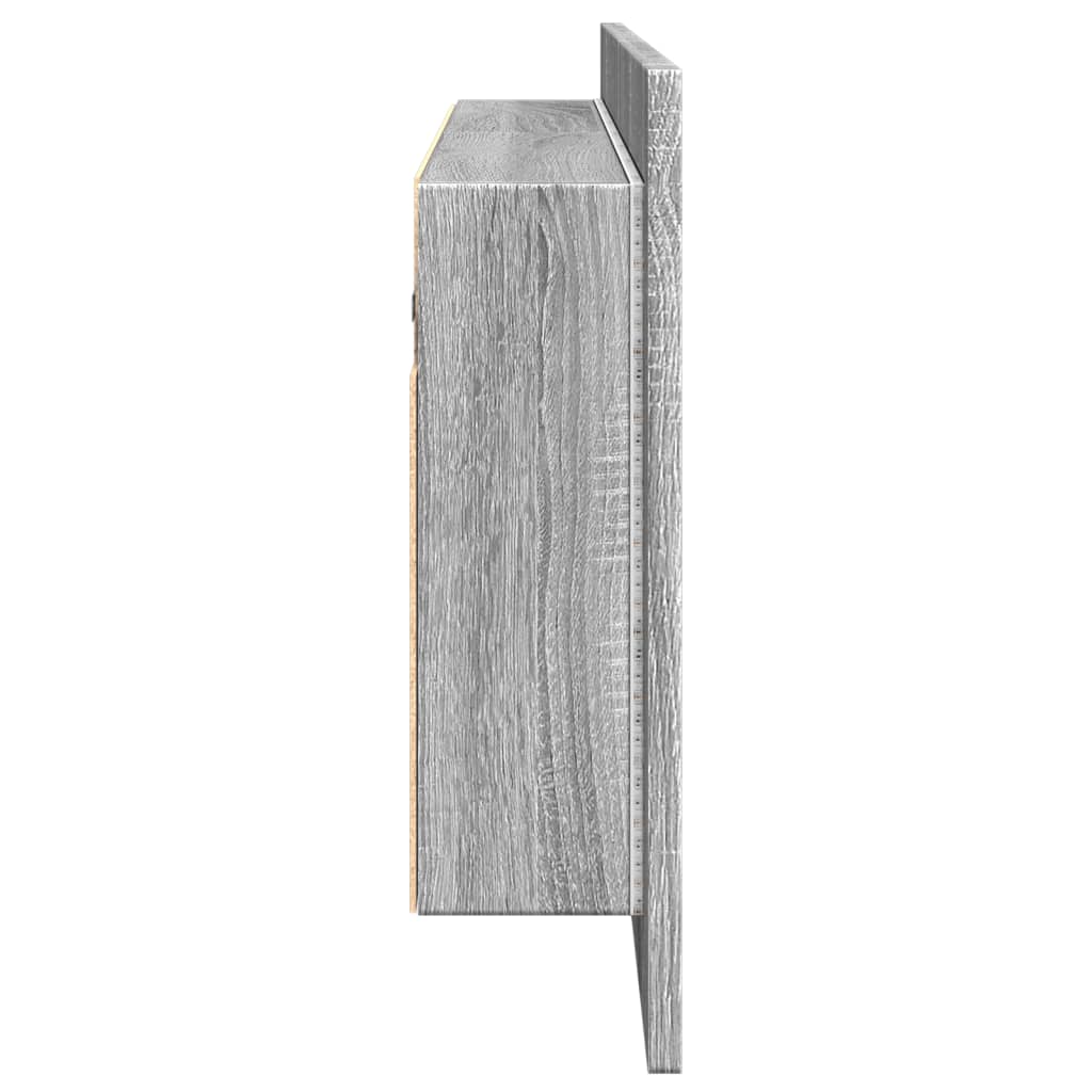 LED kupaonski ormarić s ogledalom siva boja hrasta 100x12x45 cm