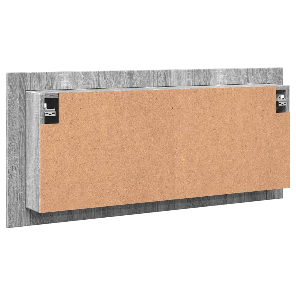 LED kupaonski ormarić s ogledalom siva boja hrasta 100x12x45 cm