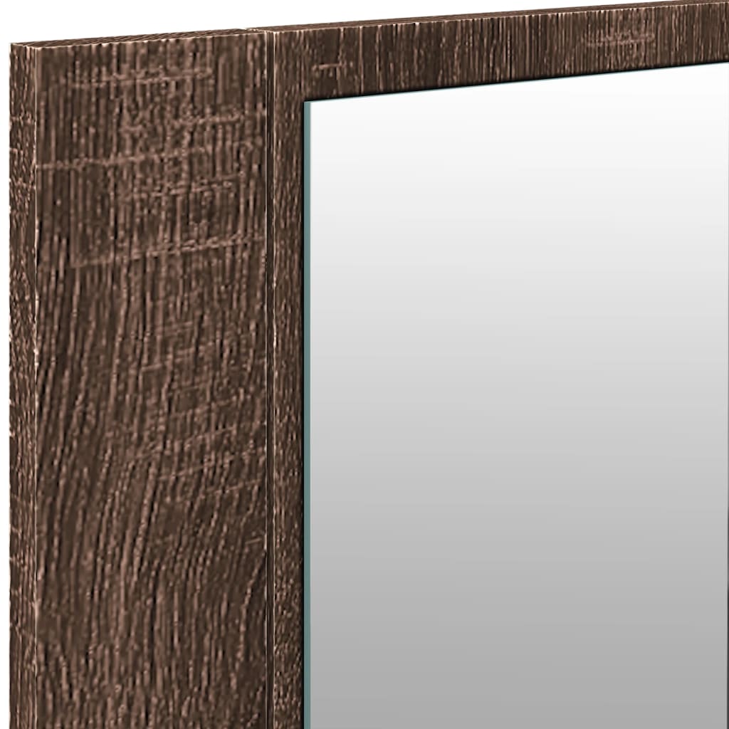 LED kupaonski ormarić s ogledalom smeđa boja hrasta 100x12x45cm