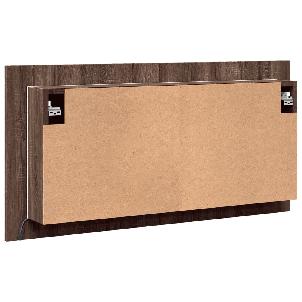 LED kupaonski ormarić s ogledalom boja hrasta 90x12x45 akrilni