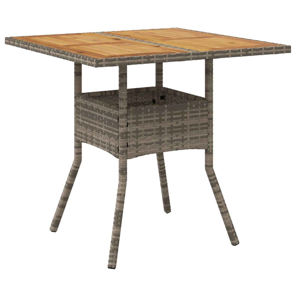 Vrtni stol s pločom od drva bagrema sivi 80x80x75 cm poliratan