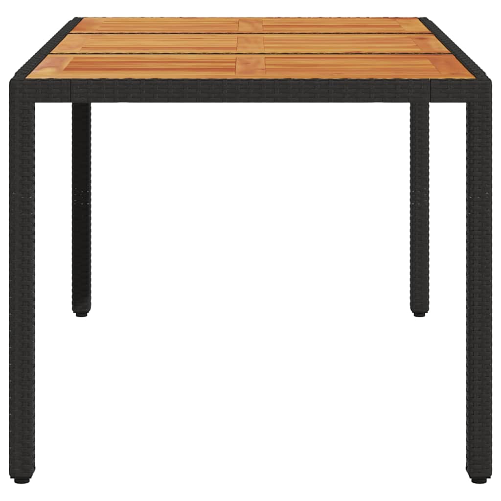 Vrtni stol s pločom od drva bagrema crni 150x90x75cm poliratana
