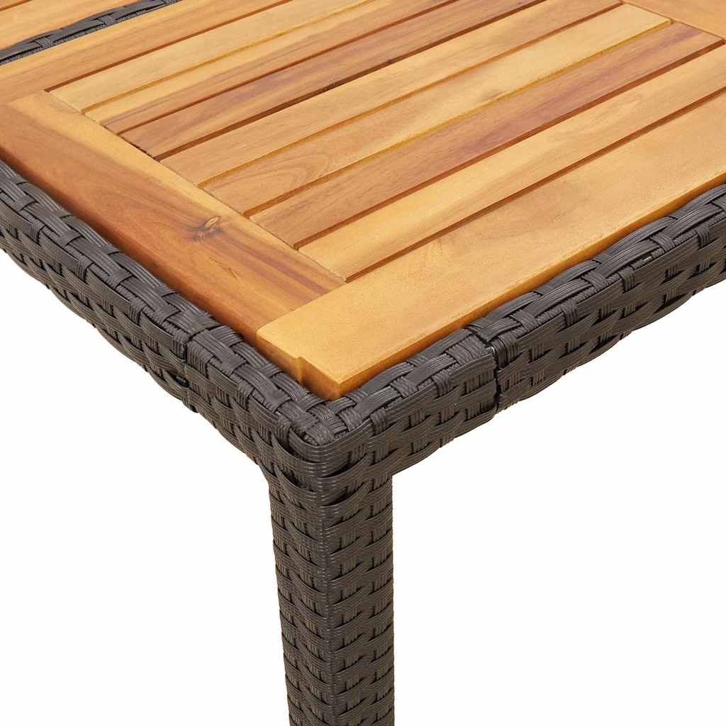 Vrtni stol s pločom od drva bagrema crni 150x90x75cm poliratana