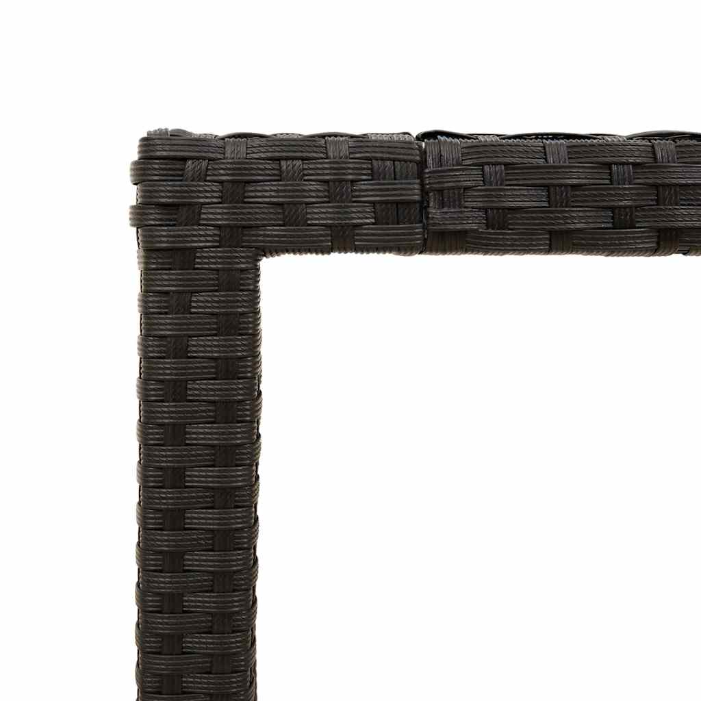 Vrtni stol sa staklenom pločom crni 190x90x75 cm od poliratana