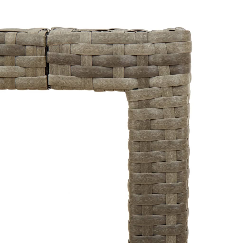 Vrtni stol sa staklenom pločom sivi 190x90x75 cm od poliratana
