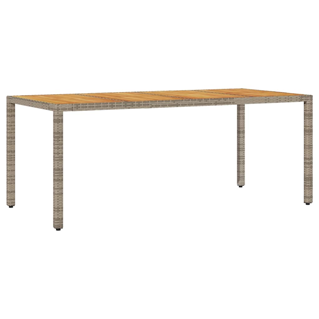 Vrtni stol s pločom od drva bagrema sivi 190x90x75cm poliratana