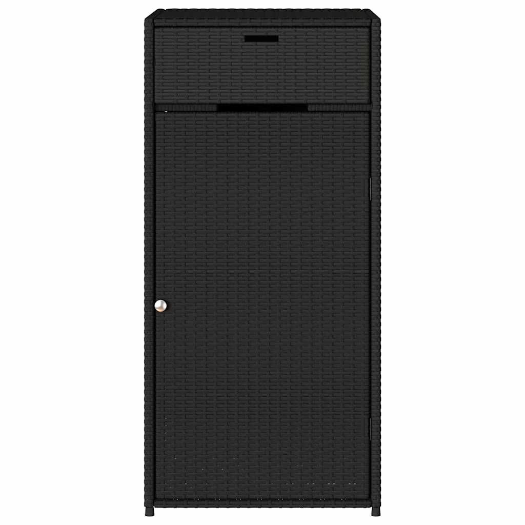 Vrtni ormarić za pohranu crni 55 x 55 x 111 cm od poliratana