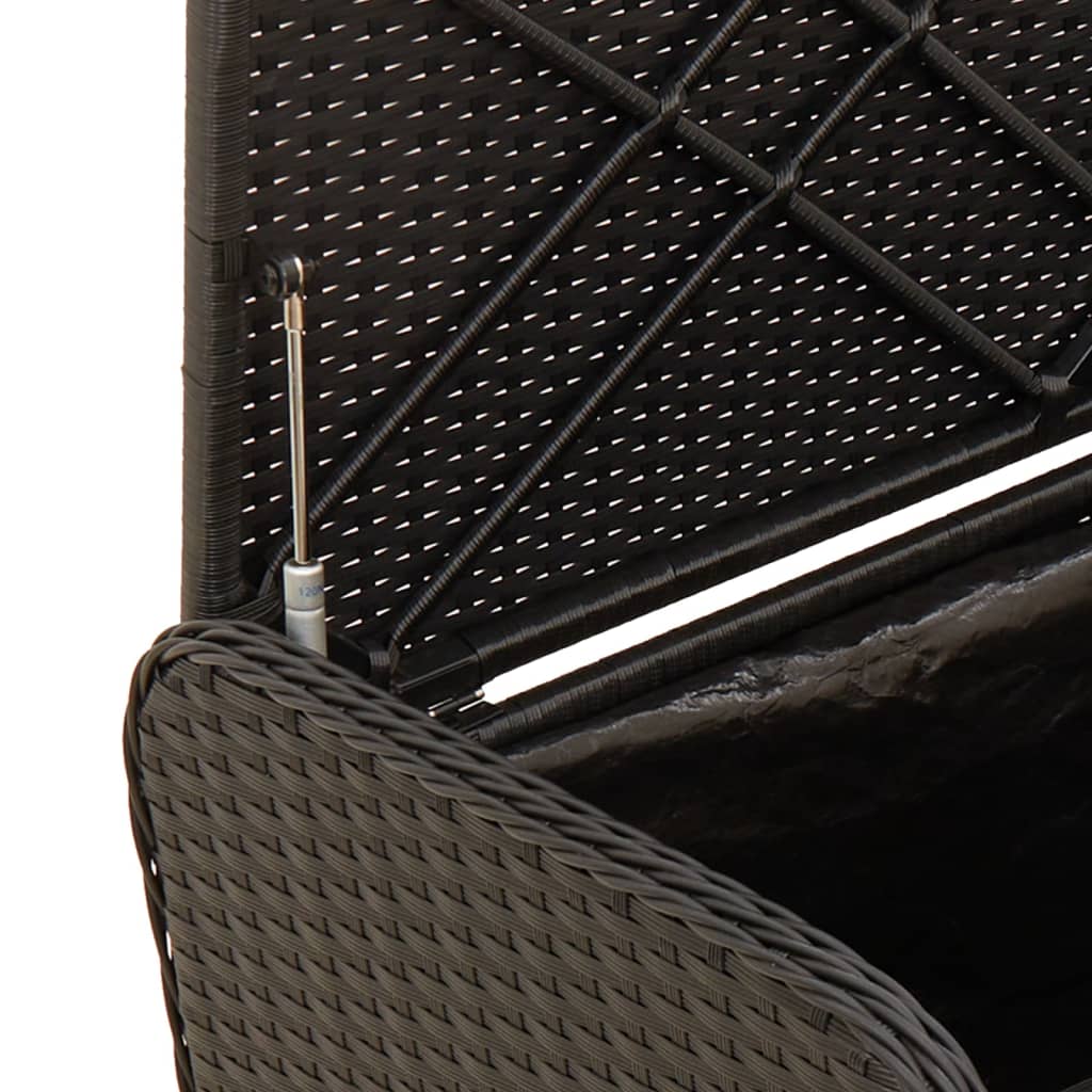 Klupa za pohranu s jastukom crna 115 x 51 x 52 cm od poliratana