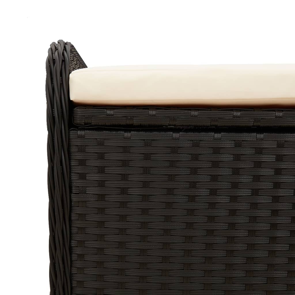 Klupa za pohranu s jastukom crna 80 x 51 x 52 cm od poliratana
