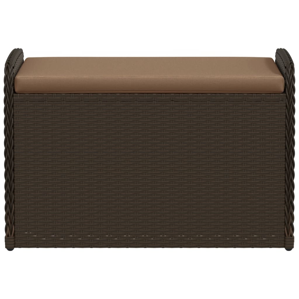 Klupa za pohranu s jastukom smeđa 80 x 51 x 52 cm od poliratana