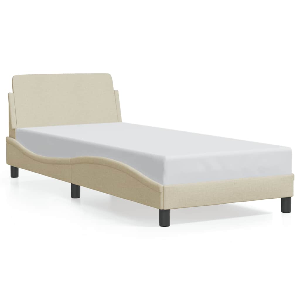 Okvir za krevet s uzglavljem Dover krem 80x200 cm tkanine
