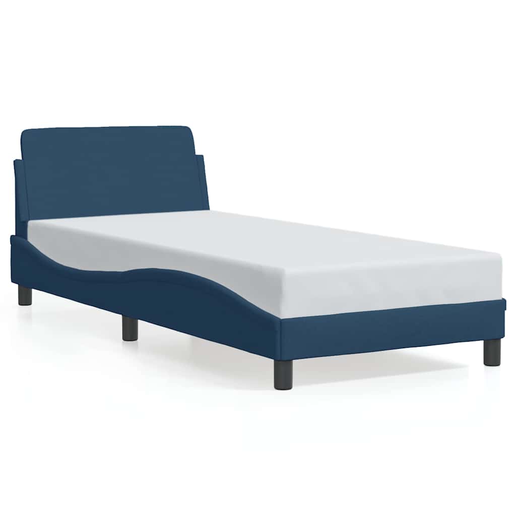 Okvir za krevet s uzglavljem Dover plavi 80x200cm tkanine