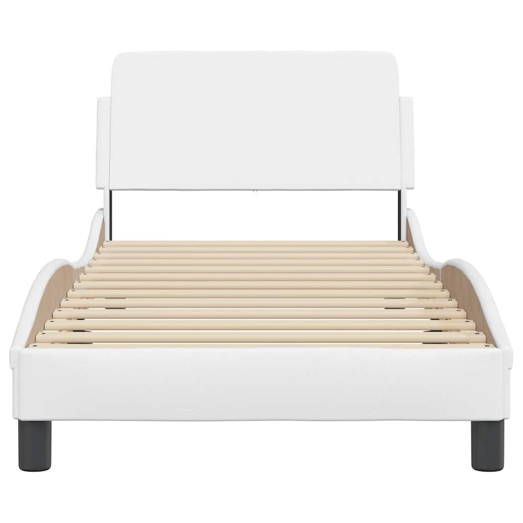 Okvir za krevet Dover bijeli 80 x 200 cm od umjetne kože